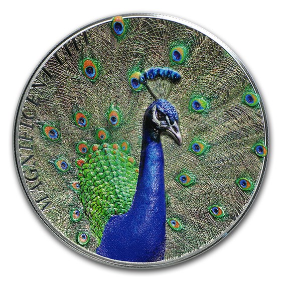 2015 Cook Islands 1 oz Silver Magnificent Life (Peacock) 2015 Cook Islands 1 oz Silver Magnificent Life (Peacock)